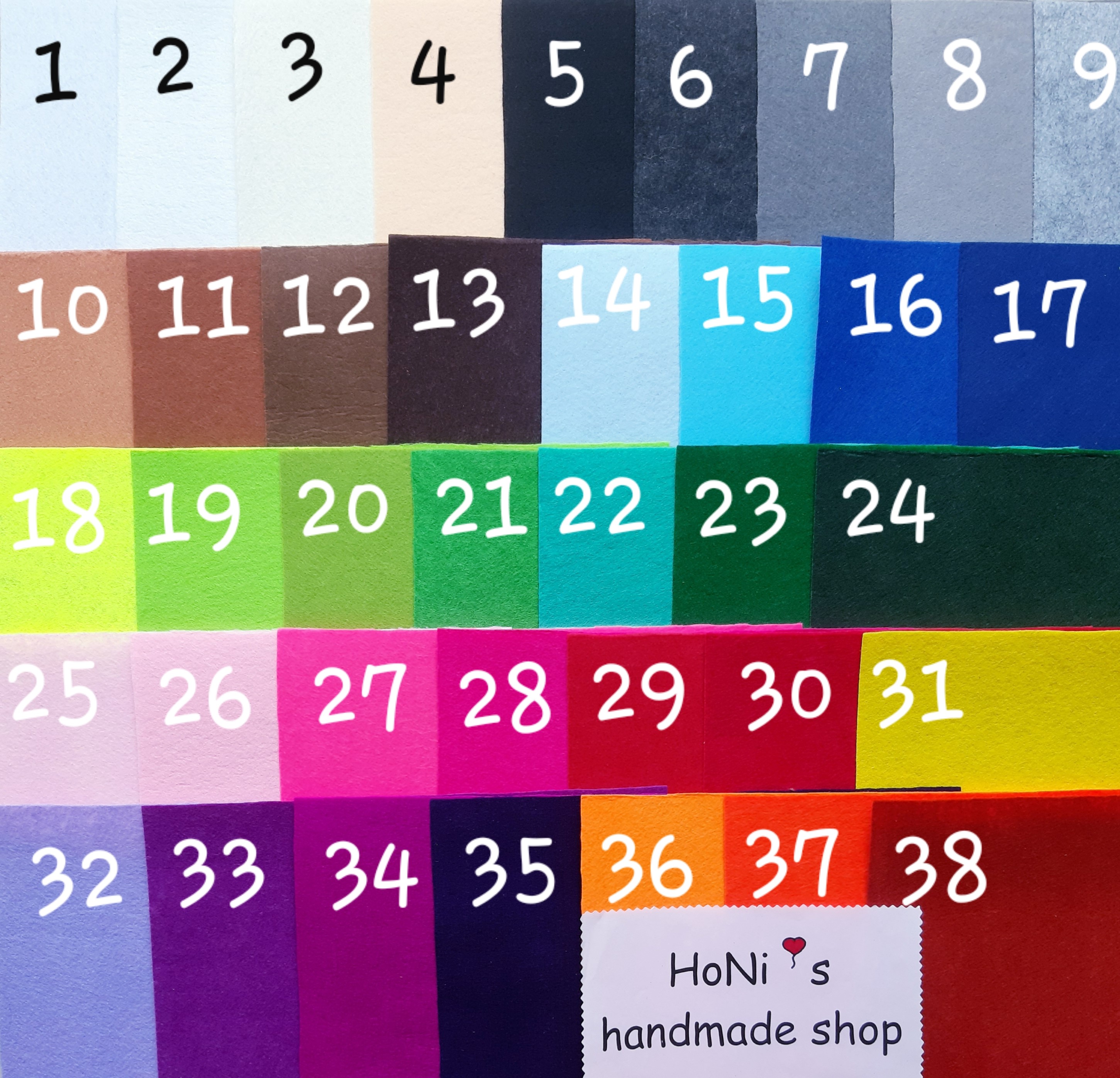 Vải nỉ 45x45cm 38 màu tự chọn