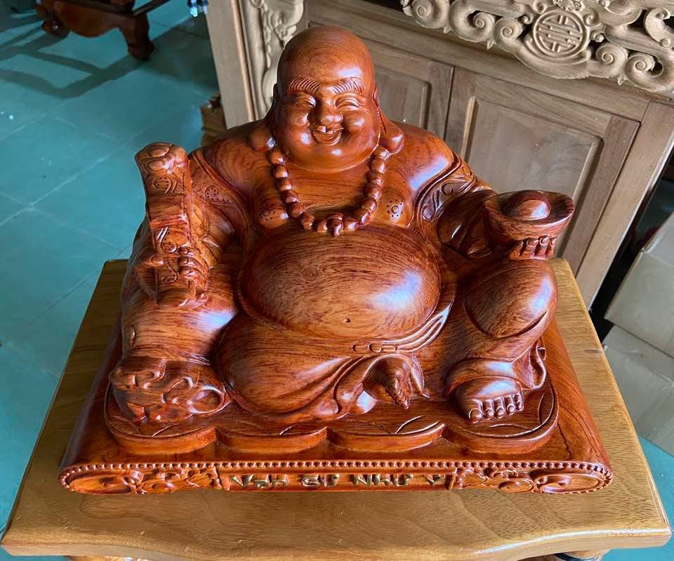 Tượng di lạc gỗ hương 40cm