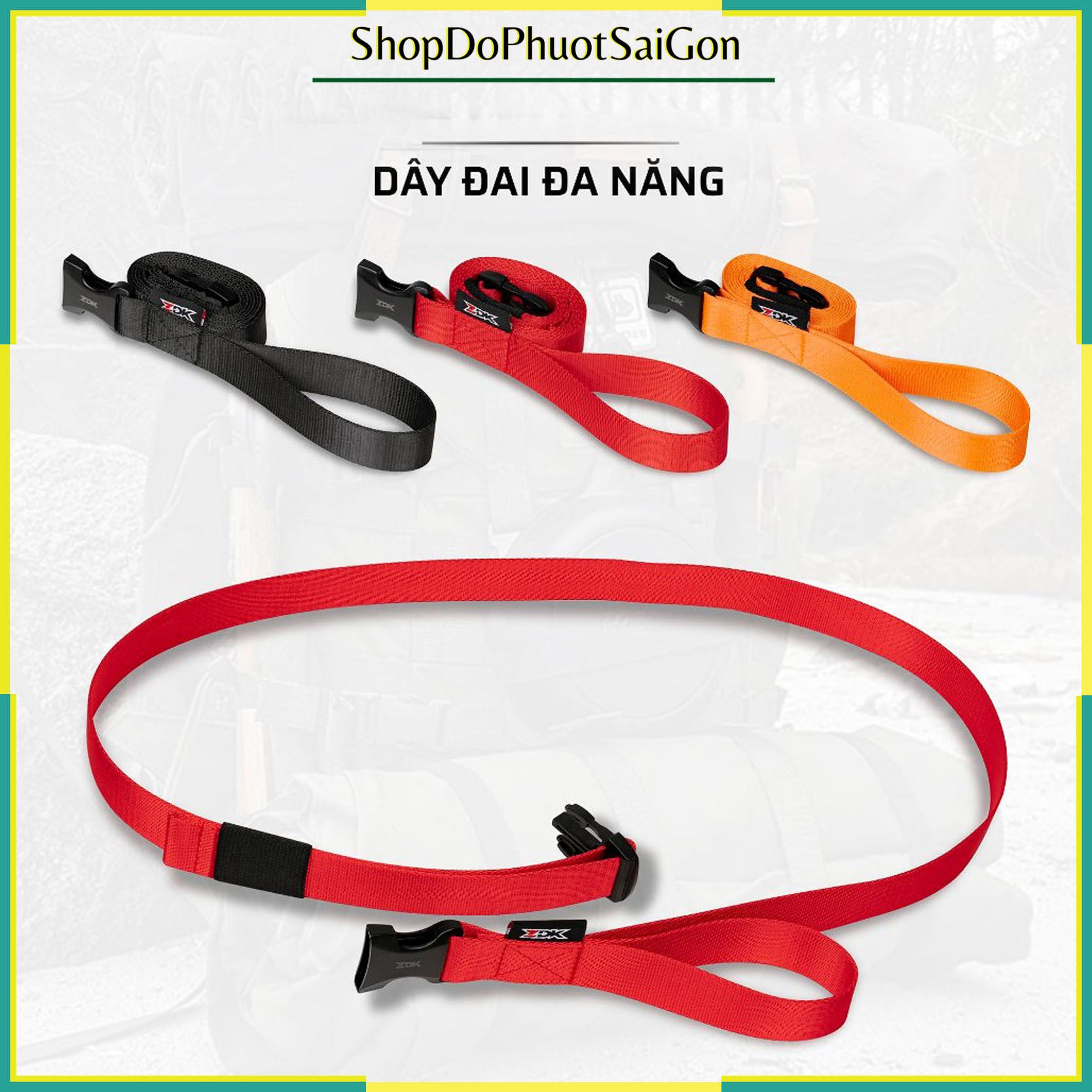 Dây Đai Đa Năng ZDK MK03 Buộc Hành Lý, Cố Định Đồ Dùng, Chất Liệu Dây Poly, Khóa Cài Chắc Chắn