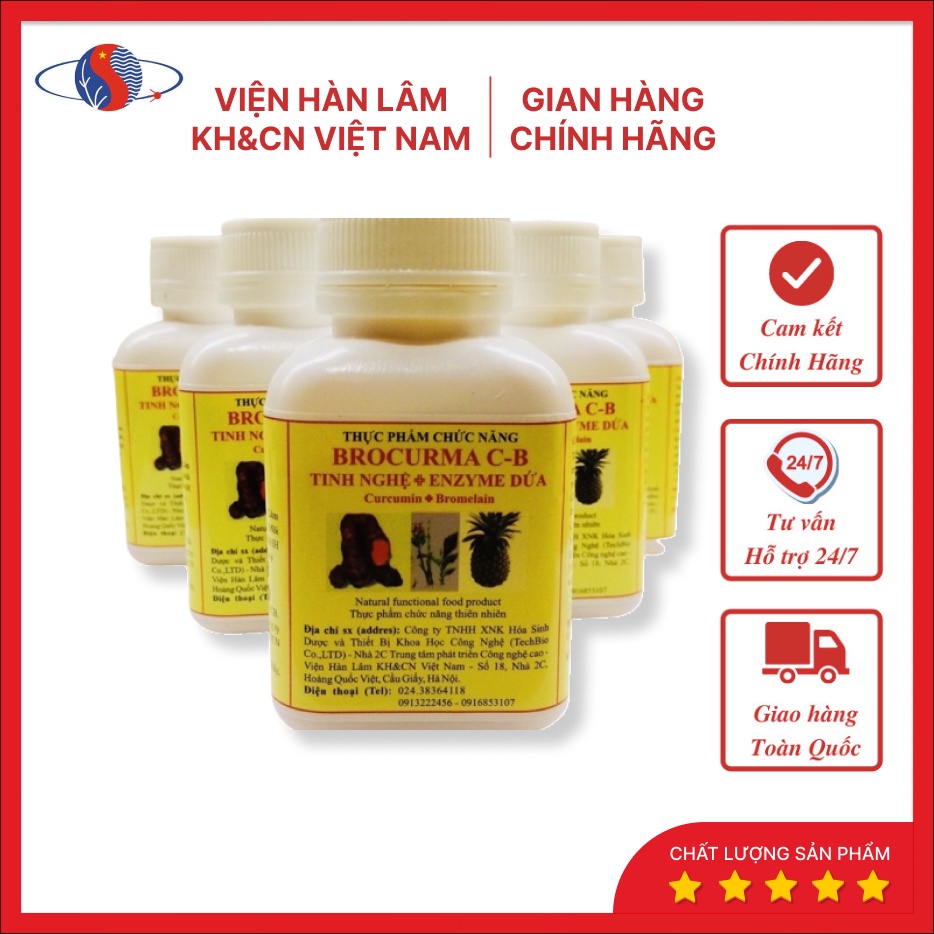 Tinh nghệ và enzime dứa brocurma c-b , sản phẩm viện hàn lâm kh&cn việt nam