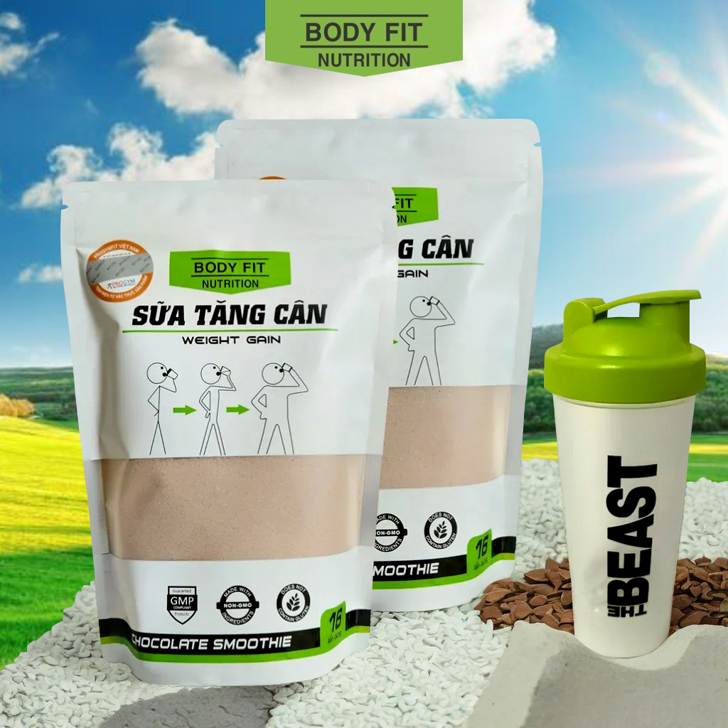 COMBO 2 túi Sữa Tăng Cân Cho Người Gầy BodyFit Weight Gain + Tặng bình lắc