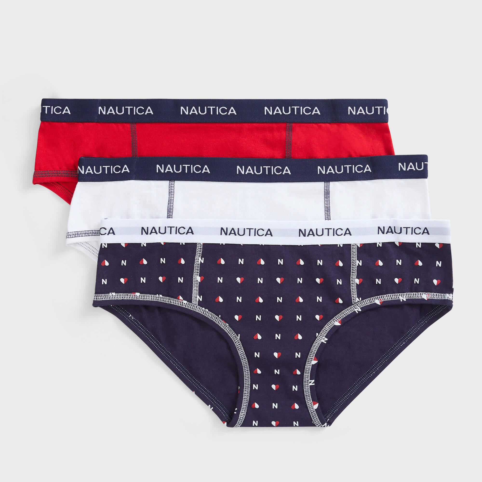 Set 3 quần lót nữ nautica n logo and heart graphic briefs 3-pack