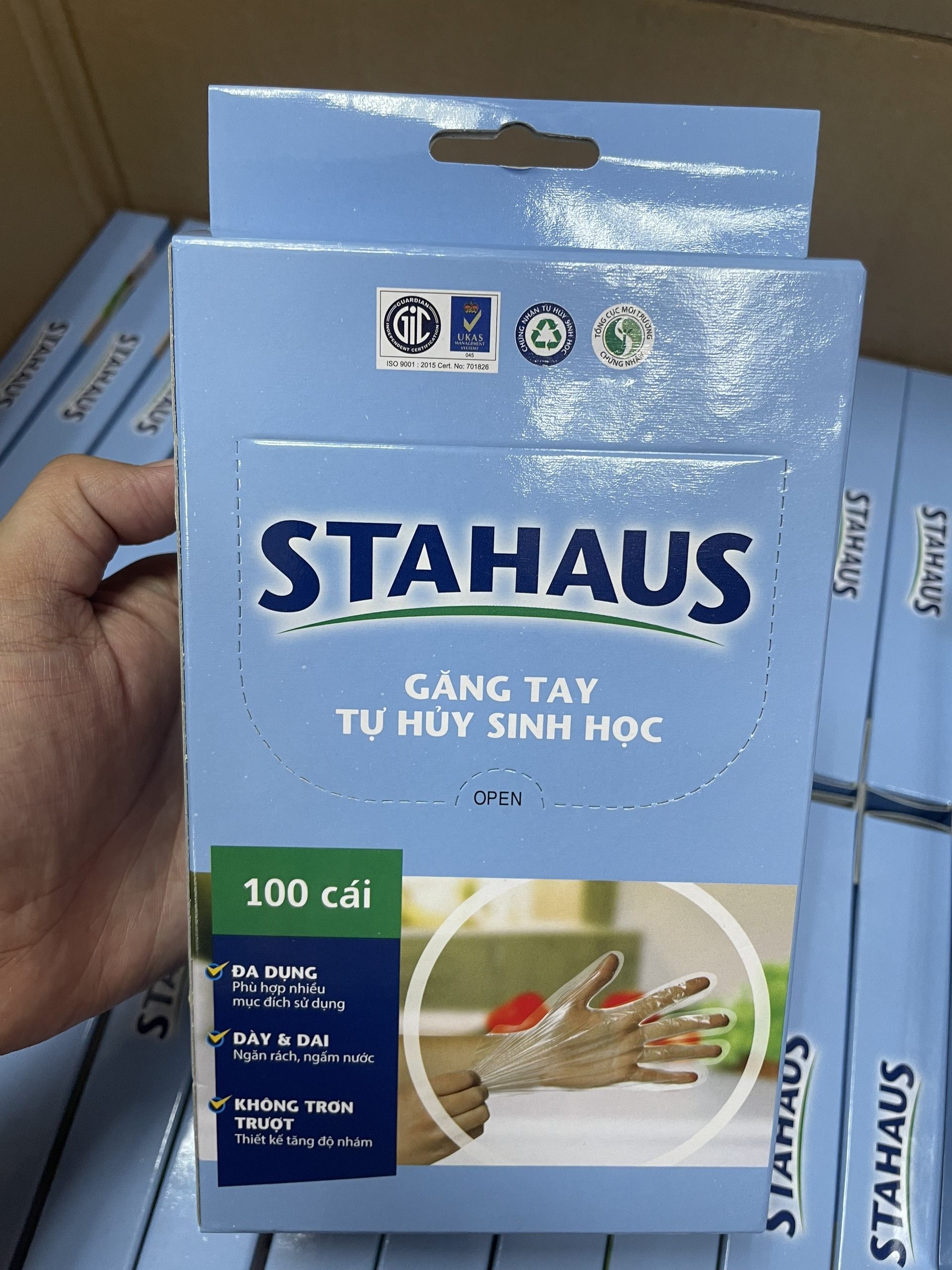 Găng Tay Tự Hủy Sinh Học STAHAUS Hộp 100 cái (Bibistore)