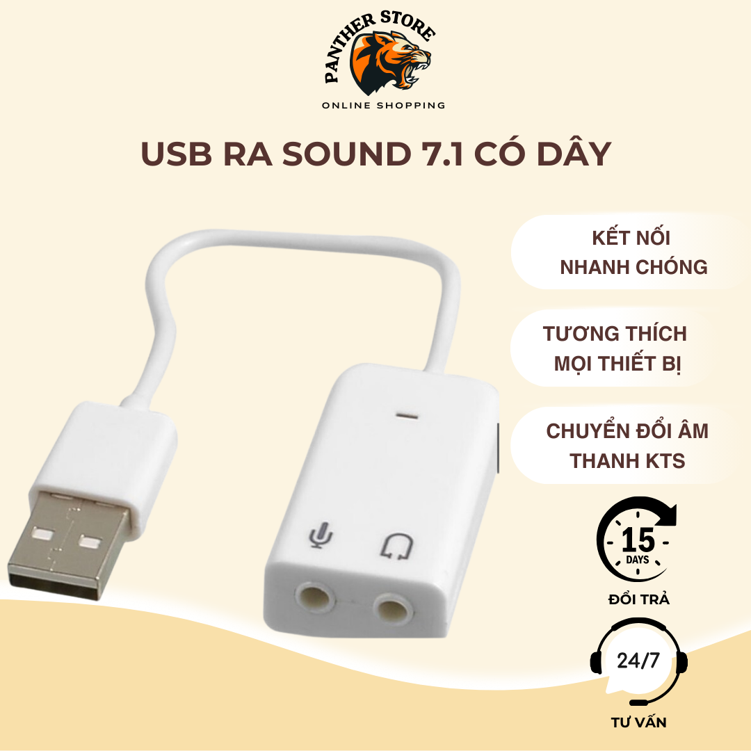 [USB to Sound] USB Converts to a Wired 7.1 Sound Card That Can Be Used for Desktop Computers or Laptops Giá 35,000 Đồng*Miễn phí vận chuyển