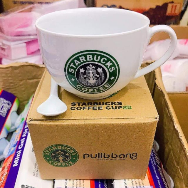 Ly sứ Starbuck Coffe tặng kèm muỗng sứ