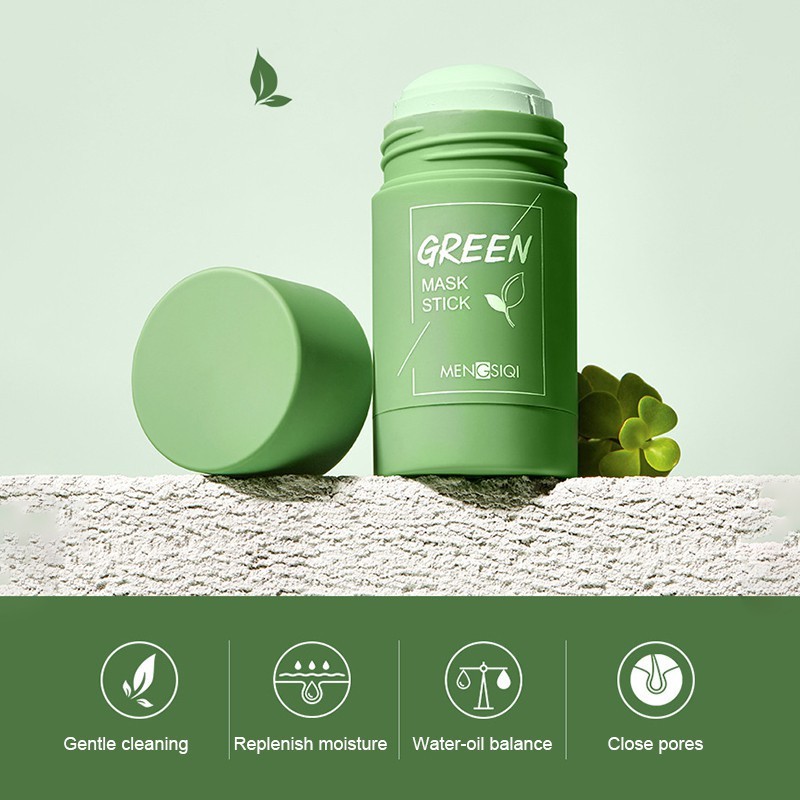 Mặt nạ trà xanh dạng lăn green mask stick mặt nạ đất sét giúp giảm mụn đầu đen kiềm dầu dưỡng trắng