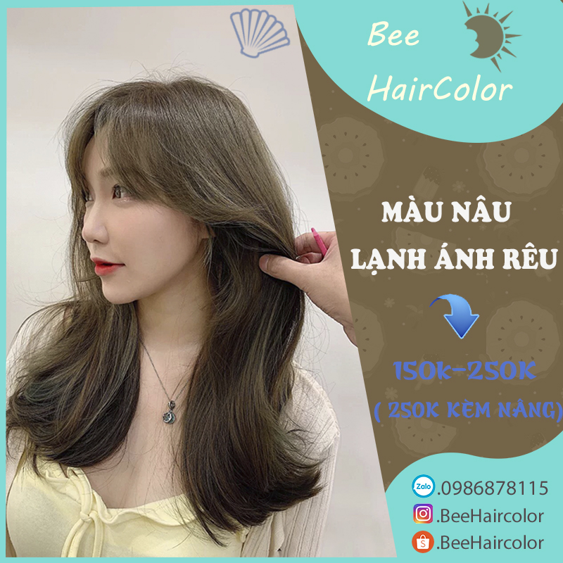 Thuốc nhuộm tóc màu nâu lạnh ánh rêu