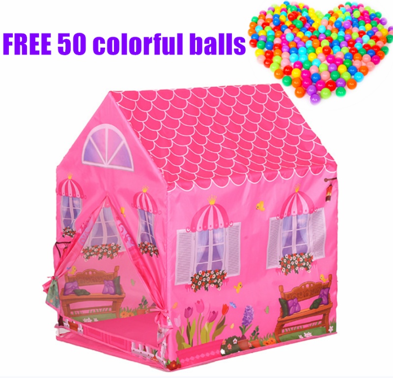 Lều đồ chơi mang phong cách công chúa màu hồng dành cho bé gái