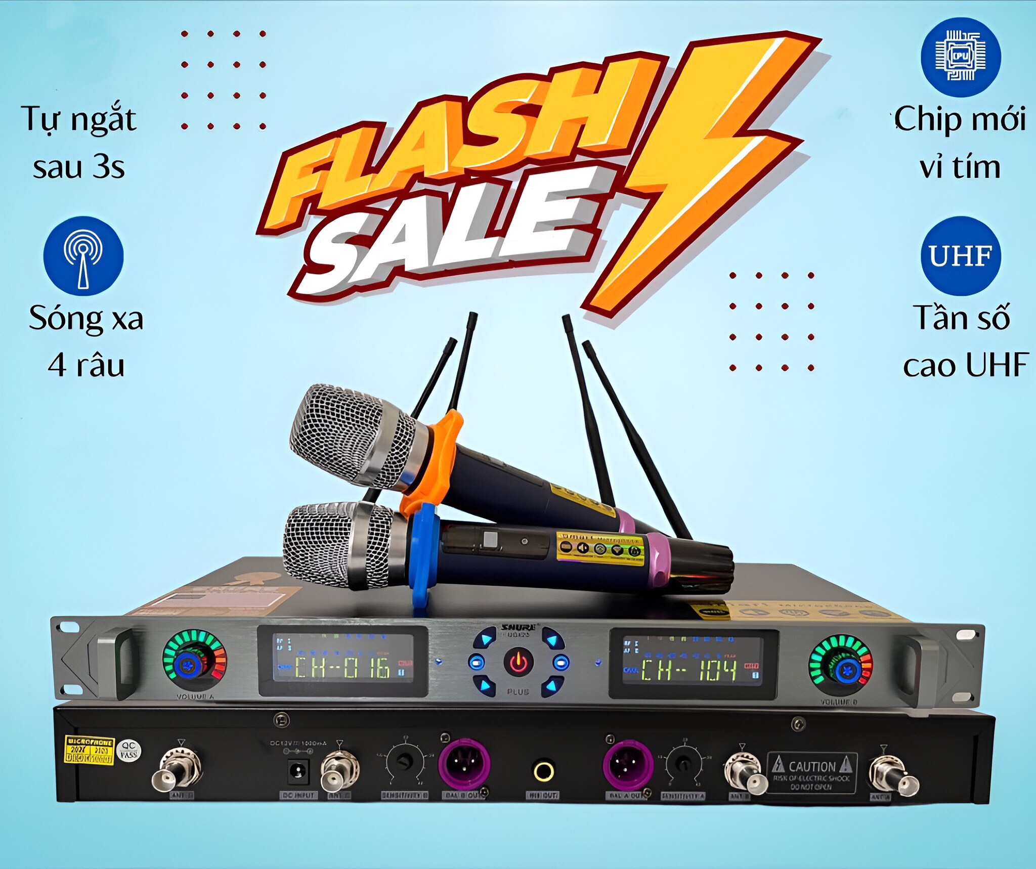 [ Siêu Phẩm 2022 ] Trọn Bộ Đầu Thu Kèm 2 Micro Shure Ugx23 Plus, Bản Nâng Cấp, Lọc Âm, Chống Hú Tốt, Cảm Biến Gia Tốc, Tự Ngắt Tiện Lợi, Màn Hình Led Hiển Thị, M Thanh Chân Thực Và Sống Động Cho Đám Cưới, Sự Kiện, Phòng Karaoke.