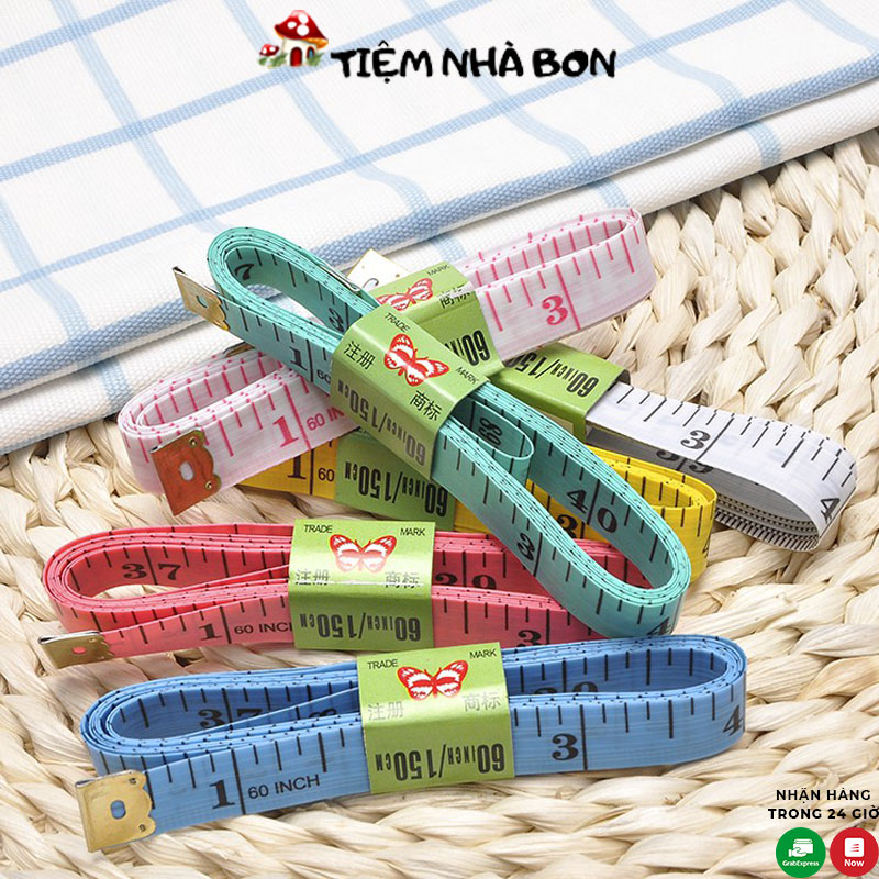 Thước dây 1,5m nhiều màu bền đẹp đo chiều cao, Thước dây mini đo vòng eo chính xác