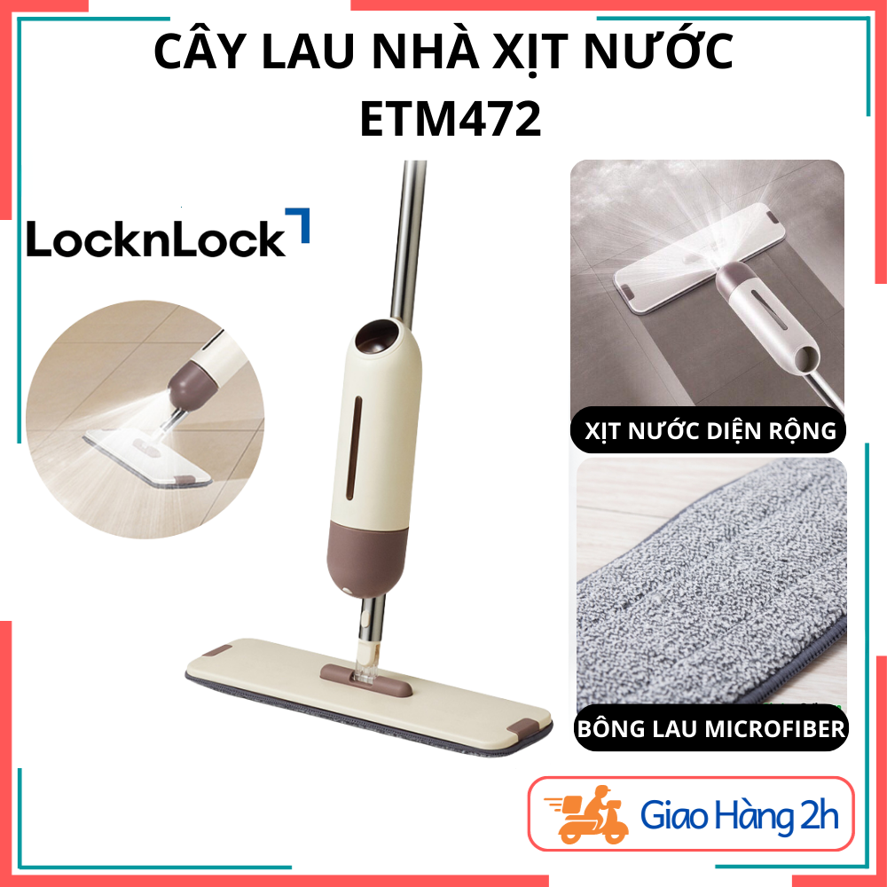  Cây lau nhà xịt nước Lock&Lock ETM472 Vừa lau vừa phun nước tiện lợi Đầu xoay 360 độ Chất liệu nhựa ABS cao cấp 