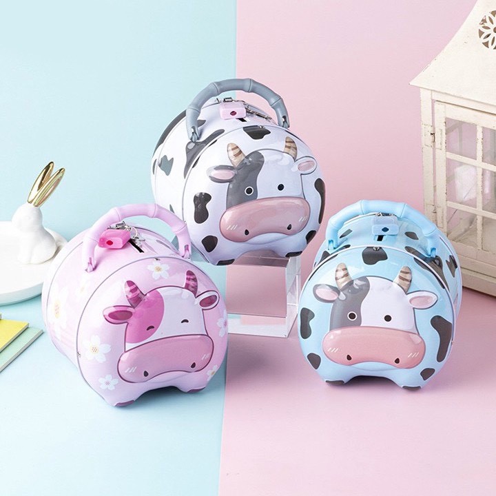 Két đựng tiết kiệm hình bò sữa dễ thương cho bé
