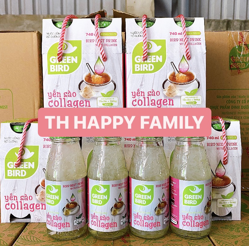 Lốc 4 chai green bird yến sào collagen 185ml