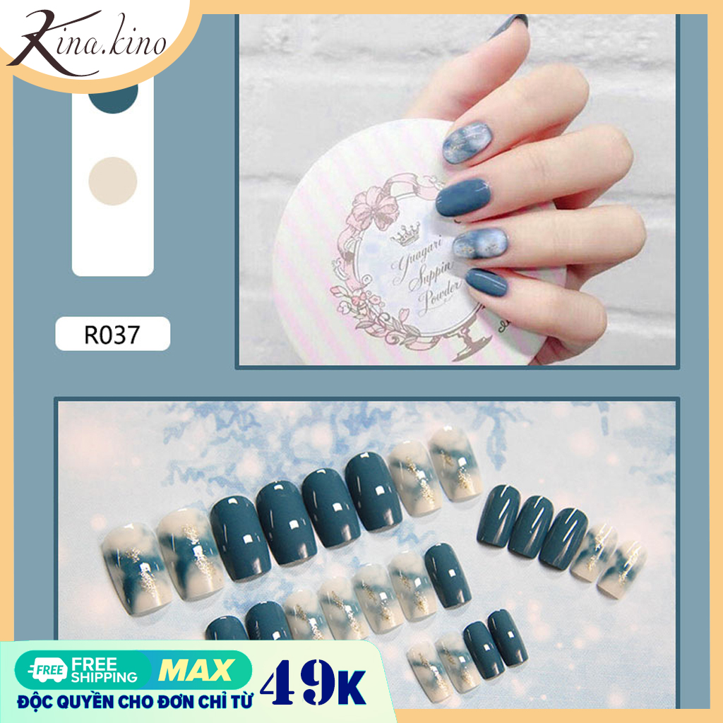 Hộp 24 Móng tay giả, nail giả, móng giả ( Kèm keo )- KinaKino