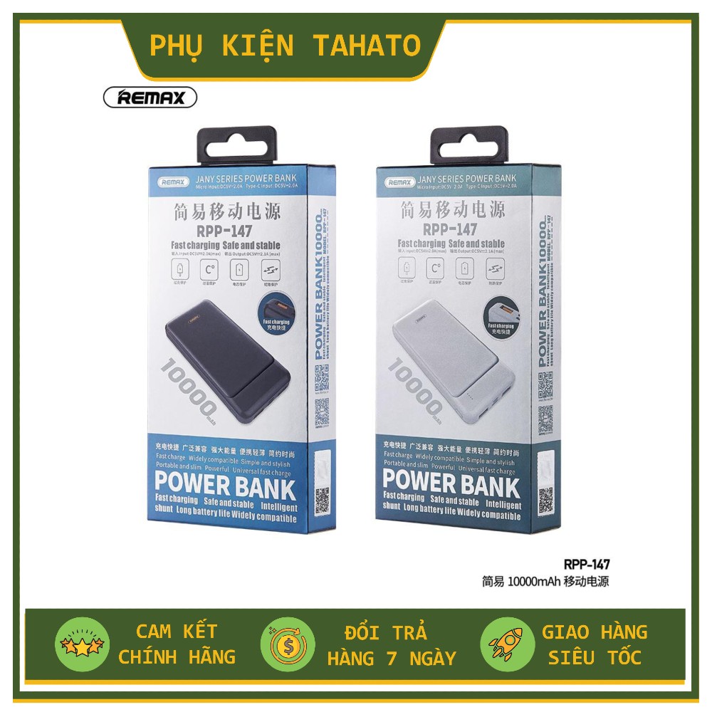 Pin dự phòng 10000mah remax rpp-147 jany series 2 cổng usb