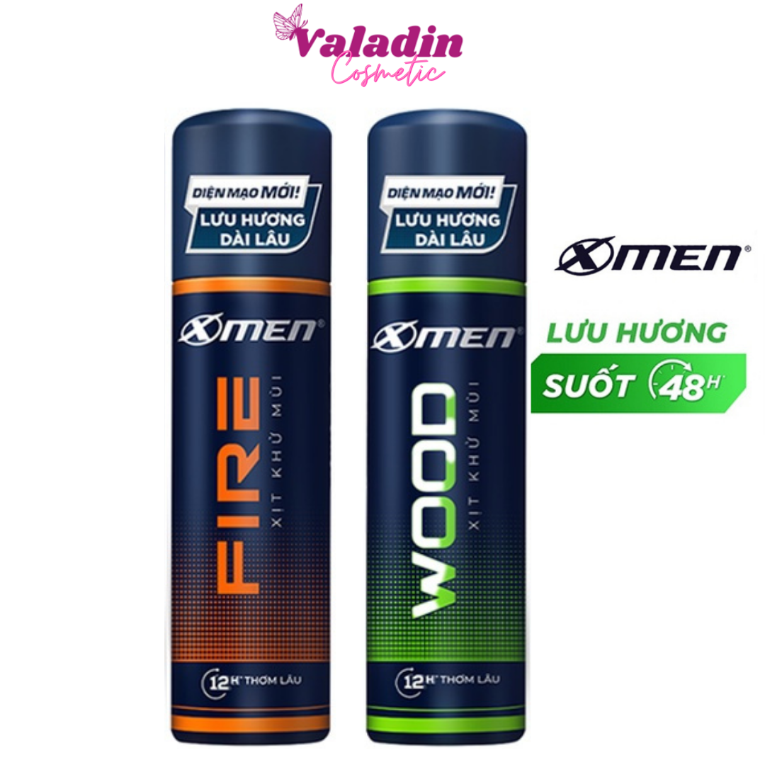 Xịt khử mùi nam xmen wood fire 140ml / sịt khử mùi x men