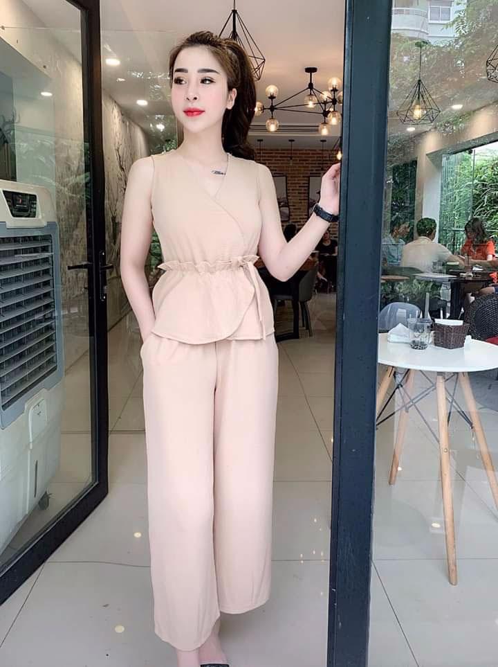 Set bộ ống rộng bèo eo