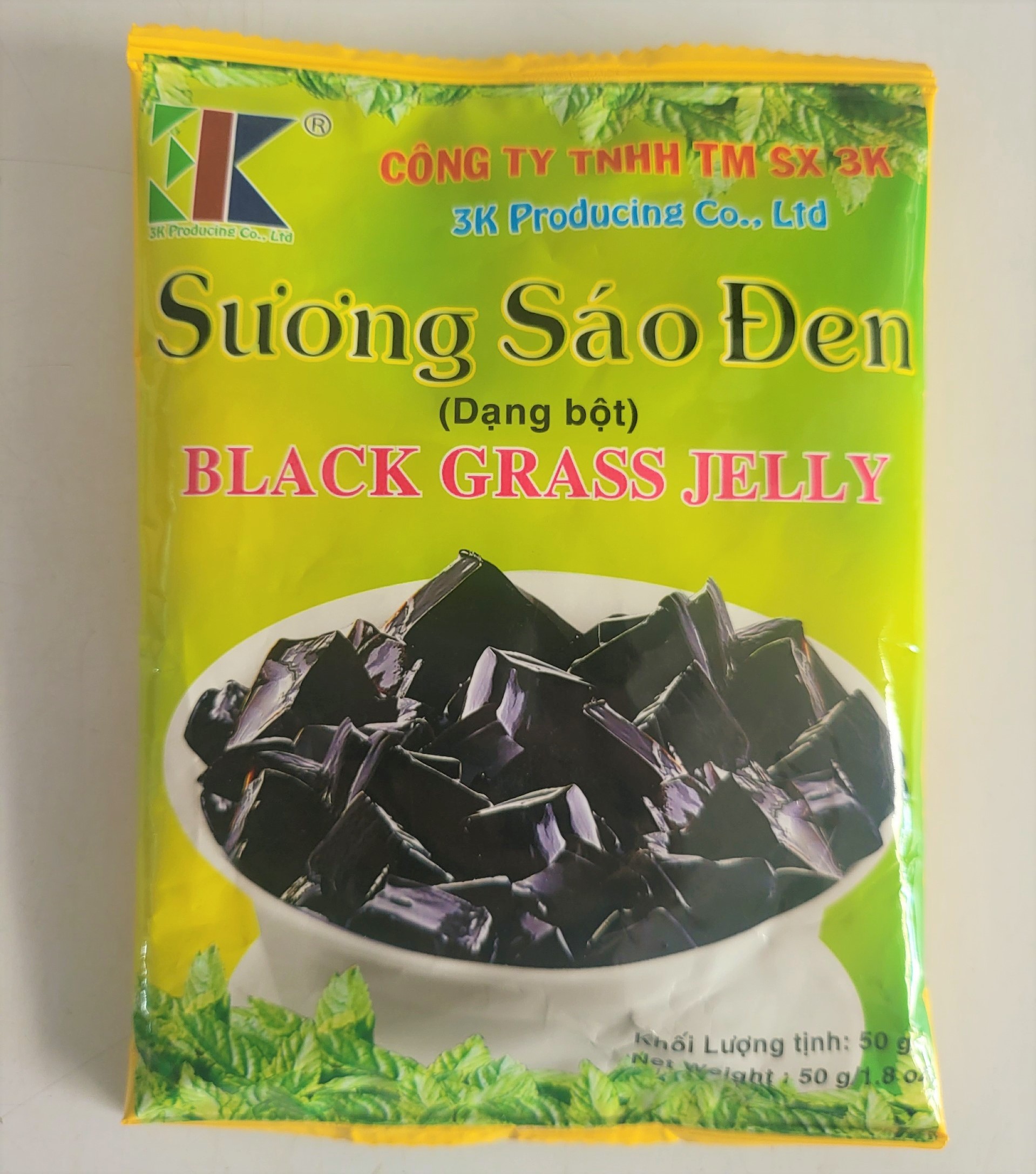 THÙNG 60 [Gói ĐEN 50g] BỘT RAU CÂU SƯƠNG SÁO ĐEN [VN] RC3K Black Grass Jelly Powder