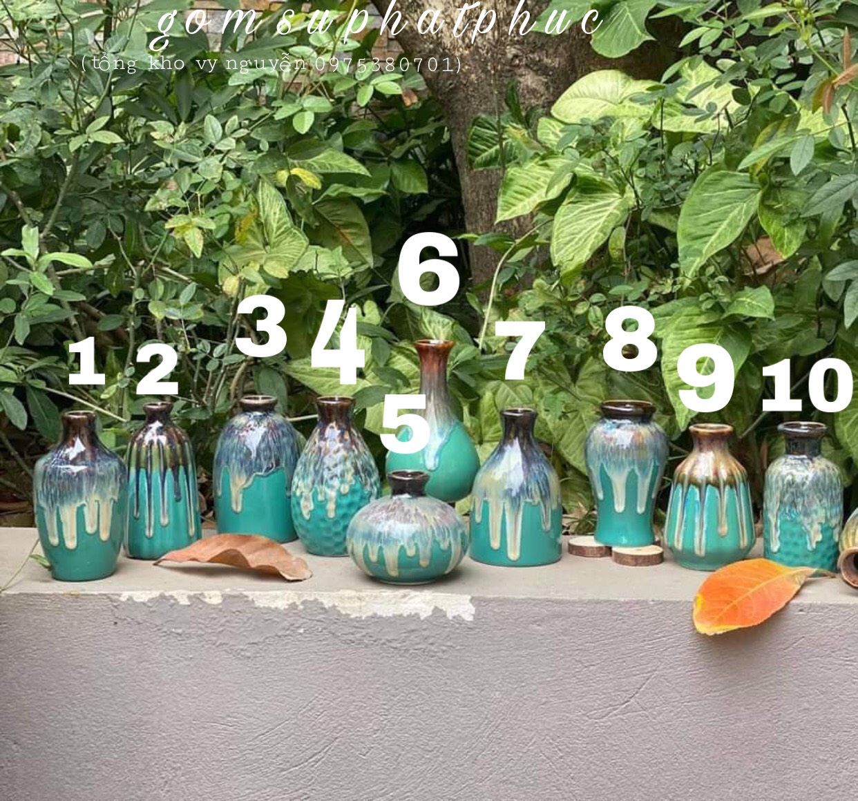 Lọ hoa mini 10 mẫu mới men hỏa biến - gốm sứ Bát Tràng
