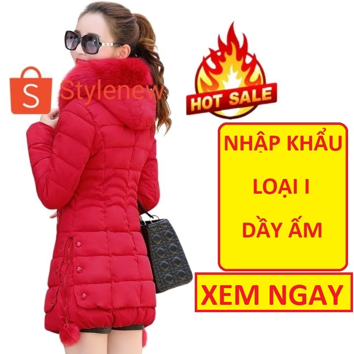 ÁO PHAO NỮ Stylenew Mũ Lông Hàn Quốc Loại 1 Dày Ấm,Nhiều Màu,Hàng Nhập Cao Cấp,Dáng Dài,áo khoác phao Mã PHAODAICAOCAP01