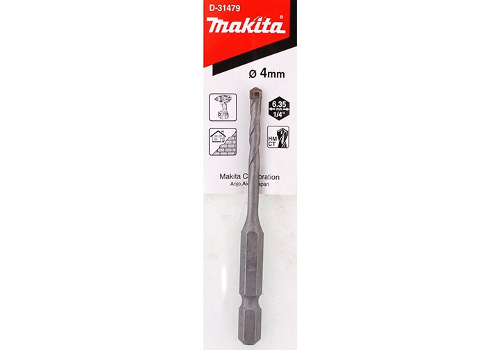 Mũi khoan tường 4.0mm chân lục giác cho máy bắn vít nz 4x80mm makita d-31479