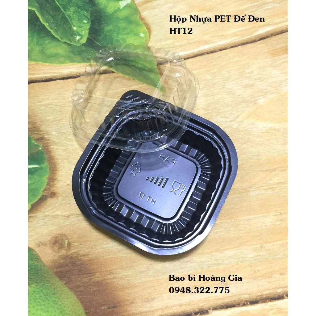 Hộp nhựa HT12 đế đen, nắp trong- 100 hộp
