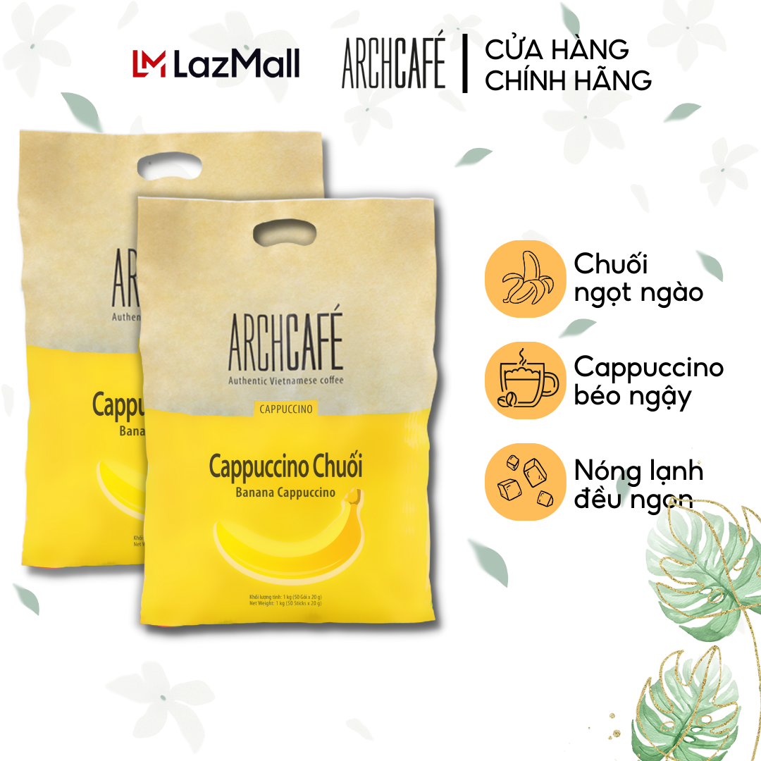 Combo 2 Túi Cà phê Cappuccino Chuối - Cafe hoà tan Archcafé
