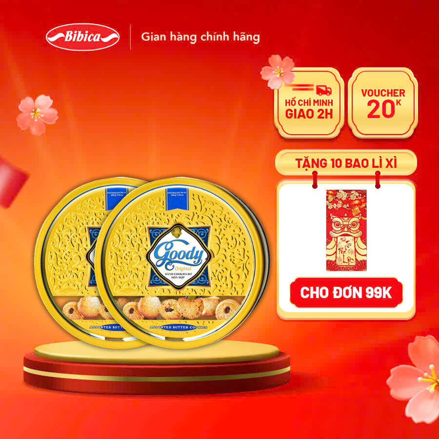 Combo 2 Bánh Goody Cao Cấp Bibica hộp thiếc 454g