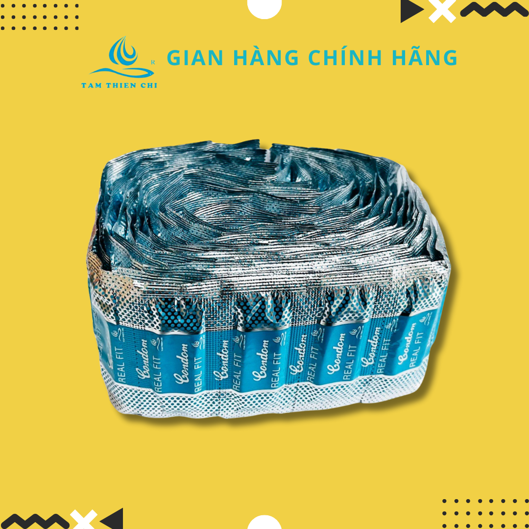 Bao cao su giá rẻ gia đình khách sạn Tâm Thiện Chí REAL FIT Siêu Âm túi 120 chiếc