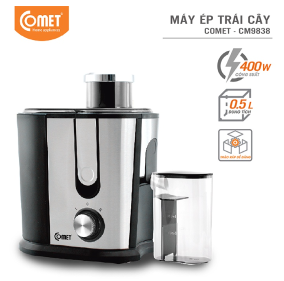 Máy ép trái cây comet cm9838 - 400w - thân inox