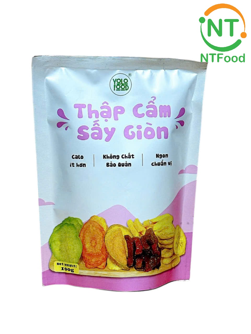 Trái Cây Thập Cẩm Sấy Giòn Gói 100Gr NTFood - Nhất Tín Food
