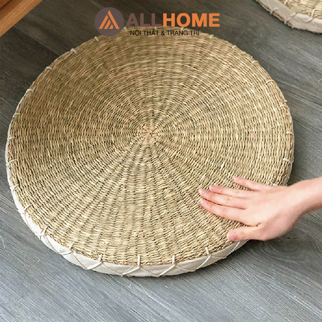 Đệm Cói Ngồi Bệt Hình Tròn ALLHOME Hàng Xuất Khẩu Ngồi Êm Kích Thước Đường Kính D45 cm