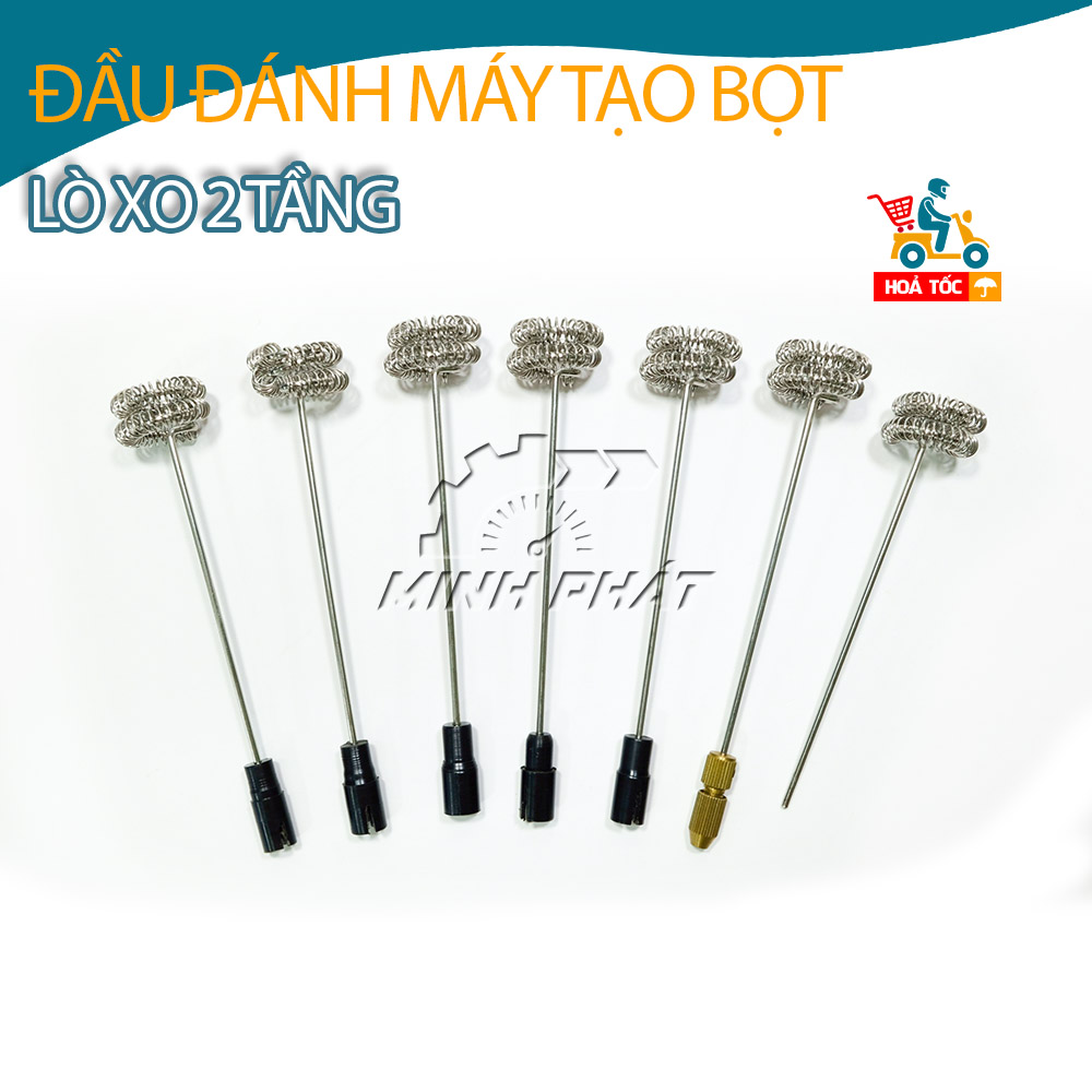 Đầu đánh máy tạo bọt lò xo 2 tầng que đánh cafe nhiều loại máy chế tạo
