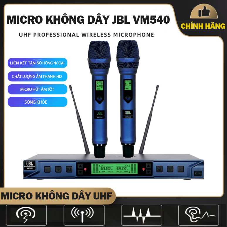 Hàng chính hãng | micro không dây jbl vm540 plus - micro cảm biến gia tốc - micro sử dụng cho karaoke gia đình, dàn karaoke kinh doanh, sân khấu, phòng trà..