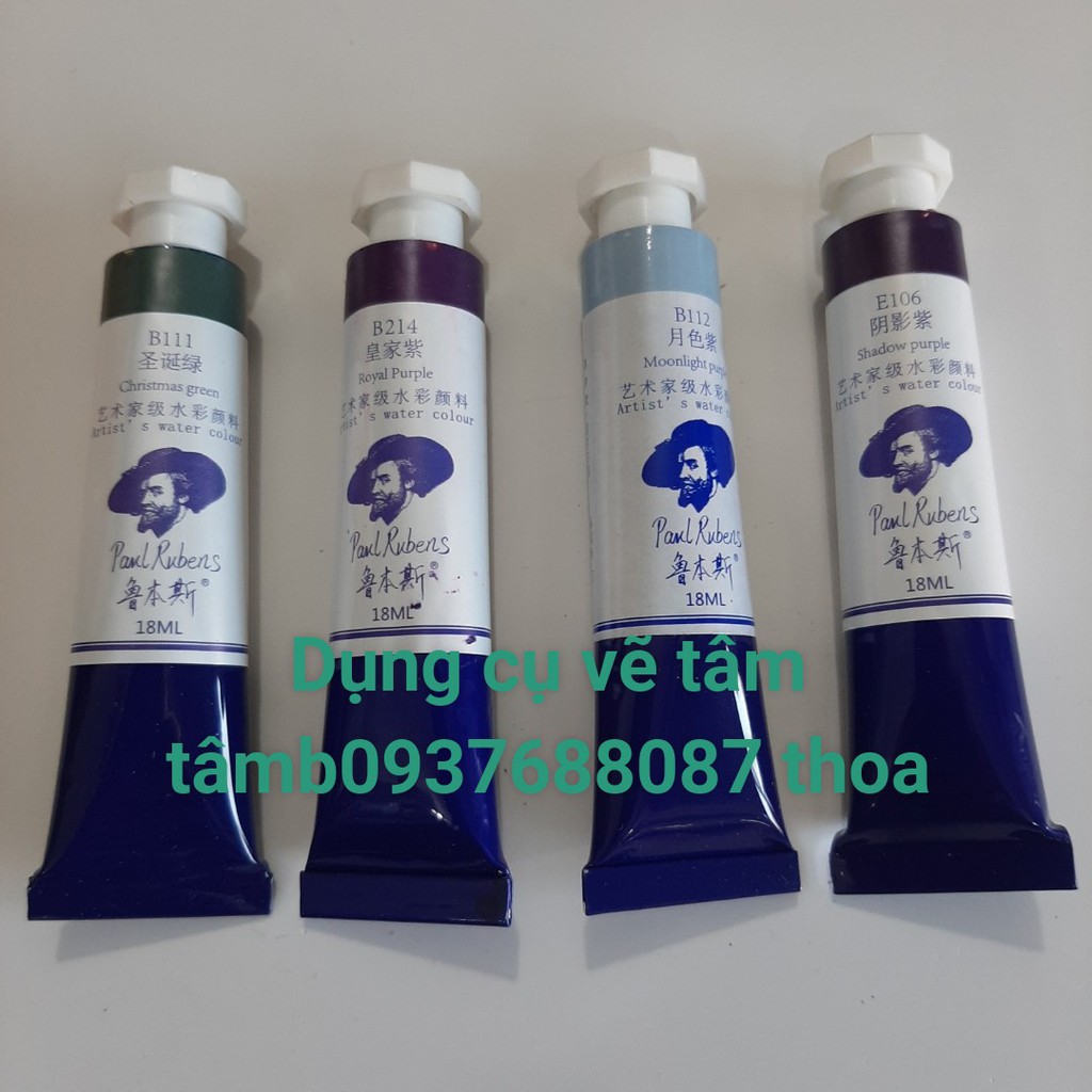 Màu Nước Paul Rubens tách lớp Tuýp 8ml và 18ml, Màu tách lớp-Dụng cụ vẽ Tâm Tâm