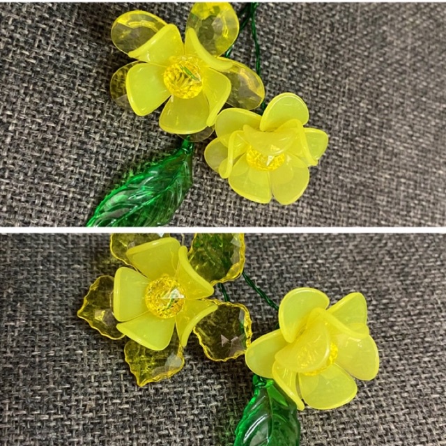 Set vật liệu làm khoảng 100 bông hoa mai đào, thêm nụ đá, hoa handmade