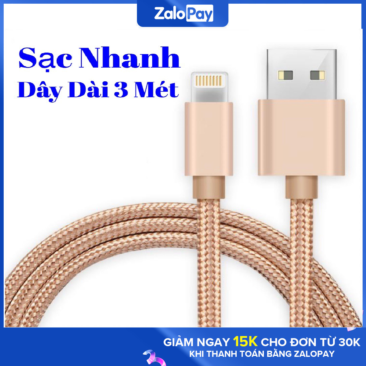 [ HỖ TRỢ SẠC NHANH ] DÂY SẠC IPHONE DÒNG 6/6s/7/7+/8/8+/IPX - DÀI 3 MÉT - DÂY BỌC DÙ SẠC NHANH TIỆN LỢI - THIẾT KẾ CAO CẤP AN TOÀN BỀN BỈ