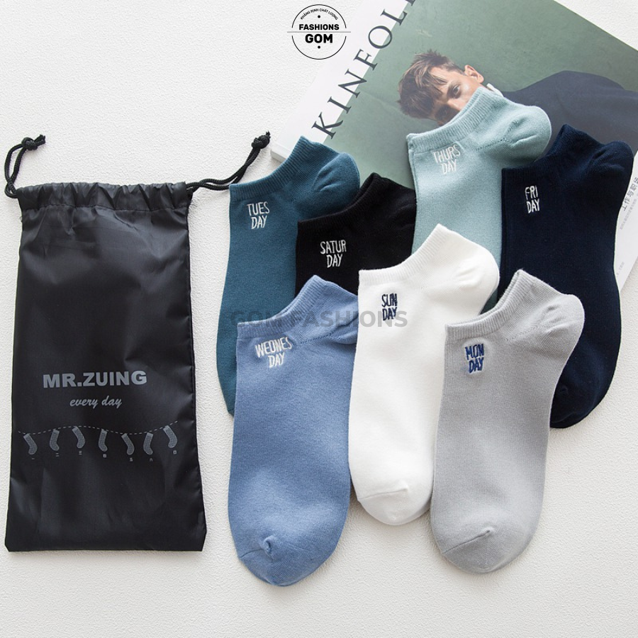 [Set 7 đôi] Vớ Cổ Ngắn Nam Cao Cấp, Tất Ngắn Nam 7 đôi sử dụng trong 7 ngày [Mẫu Nam 02] - VOTUAN-NAM02