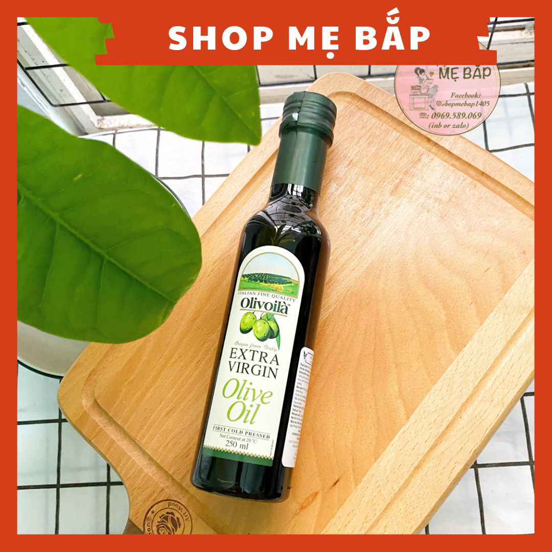 Dầu olive extra virgin olivoila 250ml - dầu ô liu nguyên chất nhập từ ý - shop mẹ bắp