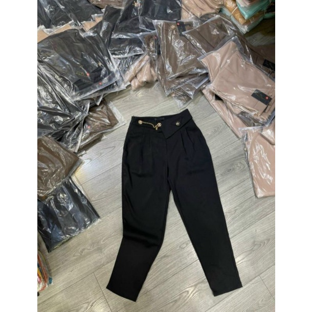 Quần tây công sở _ quần baggy cạp vạt phối xich siêu hót