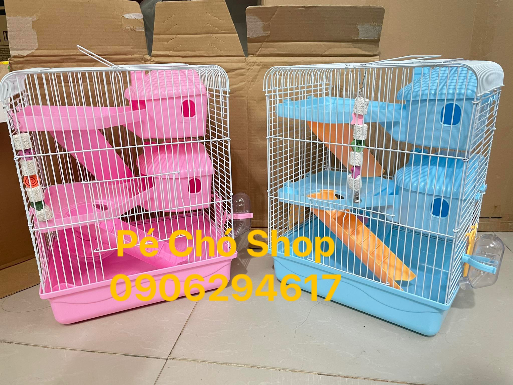 [HCM]Lồng 3tầng Lâu Đài Cổ Tích TẶNG dây mài răng cho hamstersóc..