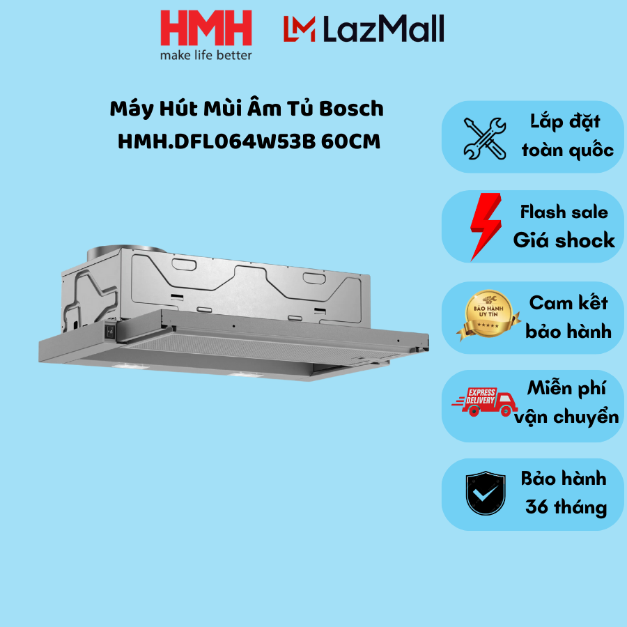 Hút Mùi Âm Tủ Bosch DFL064W53B Series 2 Chính Hãng - Bảo Hành 36 Tháng