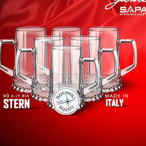 Bộ 6 ly bia thủy tinh stern 400 bormioli rocco 133640m02021990