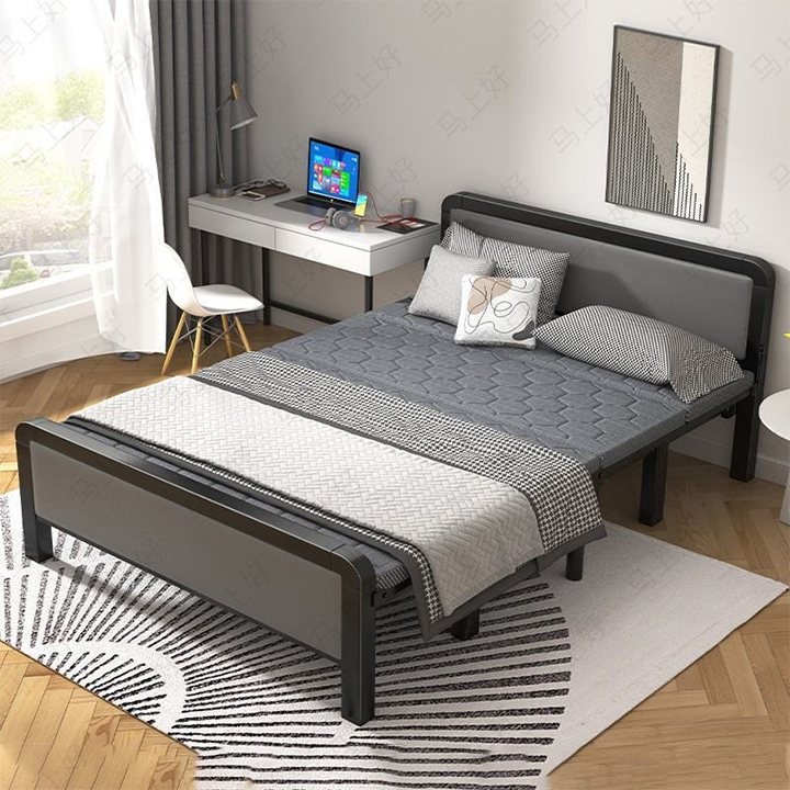 Giường gấp siêu gọn thông minh rộng 100cm, khung thép chịu lực hai màu Đen Trắng,Giường Ngủ Thông Minh, Giường Xếp
