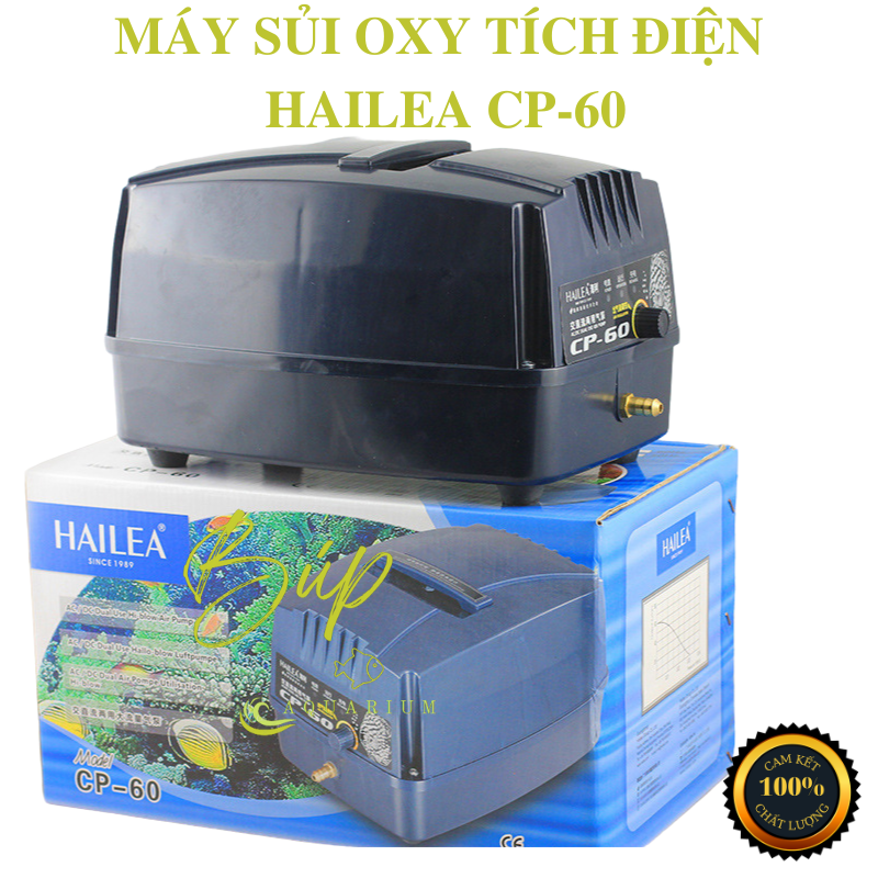 Máy sủi oxy tích điện hailea cp60 80w 60 lít/ phút 10 vòi cho hồ cá koi, bể cá cảnh, thủy hải sản
