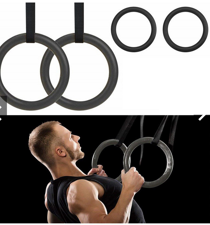 Vòng Gymnastic Rings treo xà,vòng xà tay Ring Dip vòng treo street workout- Tay nắm xà đu tập thể dục người lớn (2 cái)