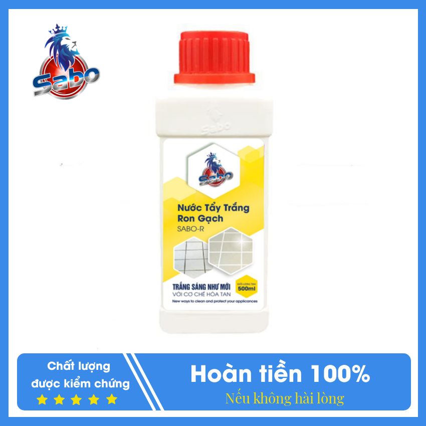 [Tẩy Là Trắng] Nước Tẩy Trắng Ron Gạch, Chỉ Gạch Xi Măng Trắng Sabo R-Trắng Như Mới, Quét Là Trắng