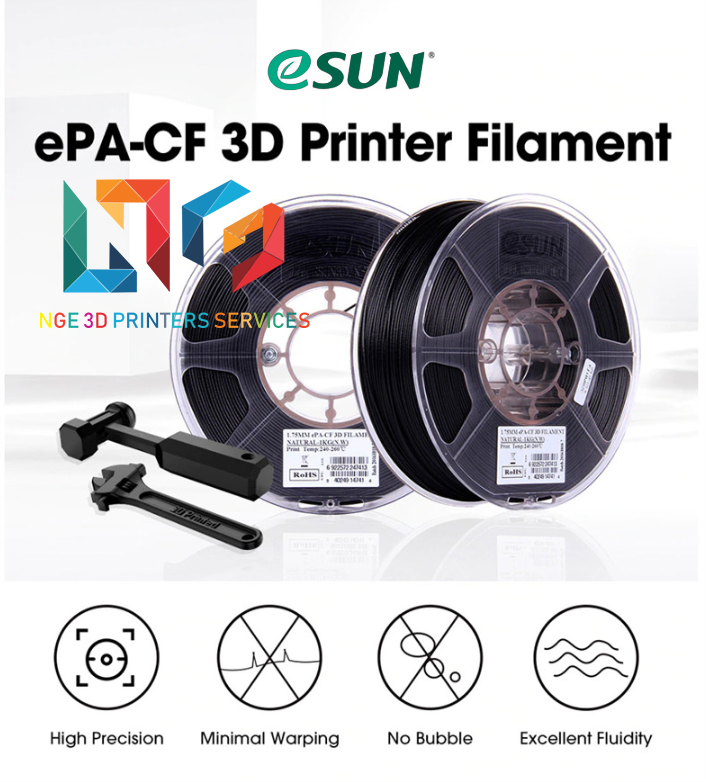 Nhựa in 3d carbon fiber esun epa-cf natural màu đen 1kg/cuộn