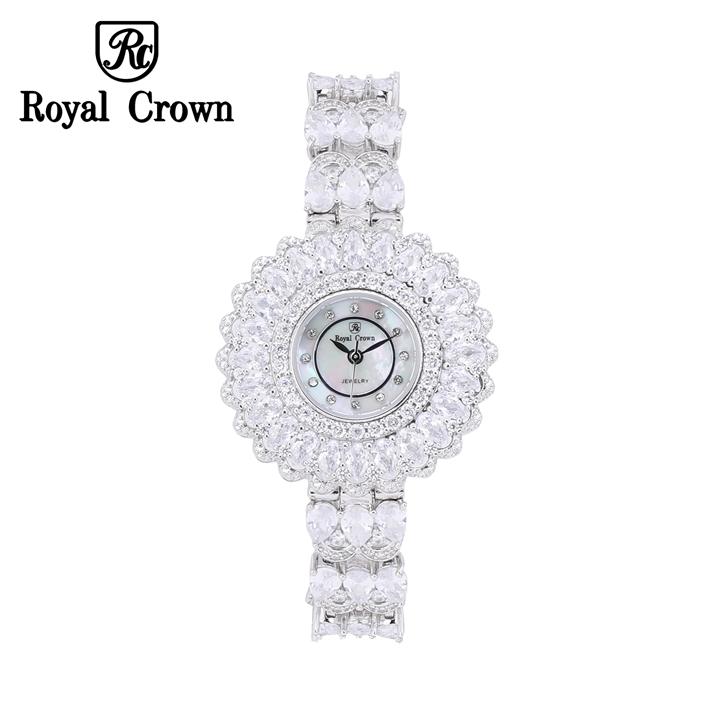 Đồng hồ nữ chính hãng Royal Crown Italy 6804 dây đá vỏ trắng