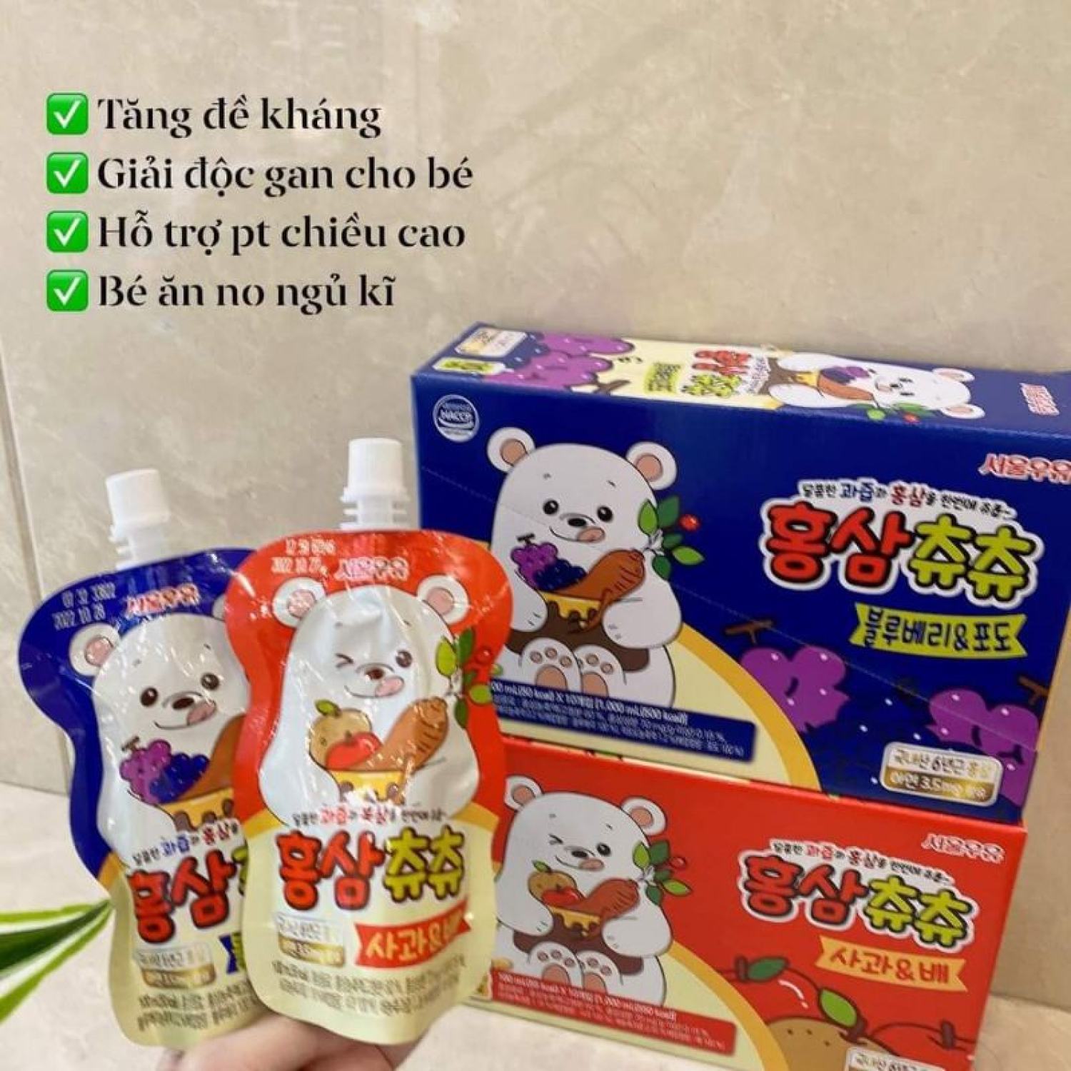 Thùng 40 gói hồng sâm ChuChu Chu Chu Hàn Quốc